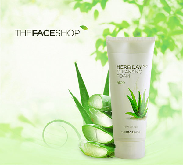 Sữa rửa mặt THEFACESHOP Herb365 cleansing foam Aloe 170ml