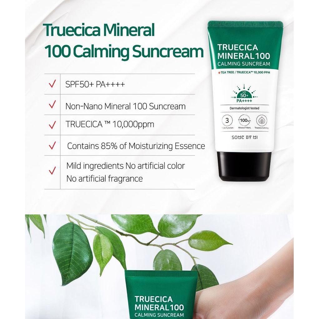 Kem chống nắng Somebymi TRUECICA MINERA 100 Calming Suncream SPF 50PA++++ 50ml