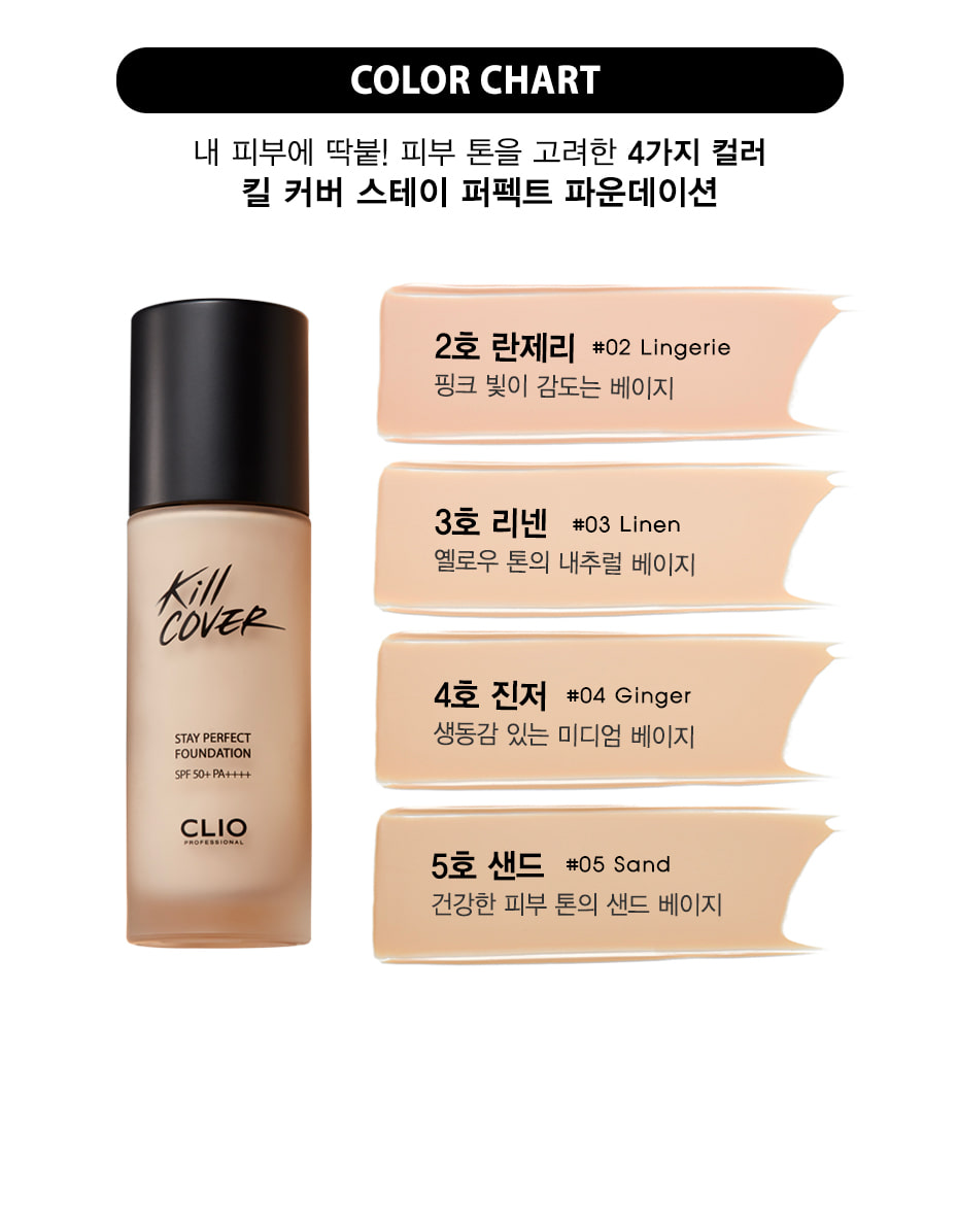 Kem nền siêu mềm mịn CLIO Kill Cover Stay Perfect Foundation