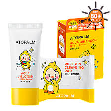 SET Kem chống nắng và tẩy trang cho bé ATOPALM Aqua Sun Lotion SPF50+ PA++++ 60ml Special Set 