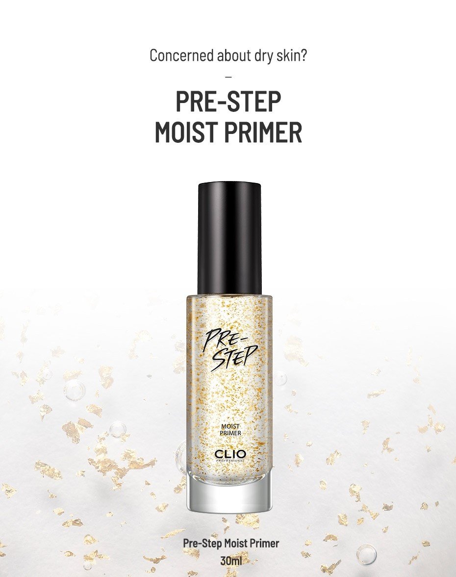 Kem lót CLIO Pre step Moist Primer tinh chất vàng