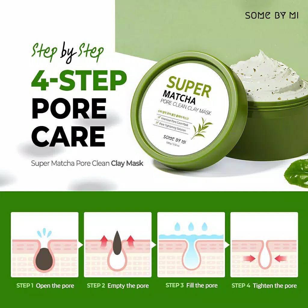 Mặt nạ đất sét làm sạch lỗ chân lông SOMEBYMI Super Matcha Pore Clean Clay Mask 100g