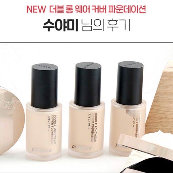 Kem nền Peripera Double Longwear Cover Foundation 01 Pure Ivory 35ml