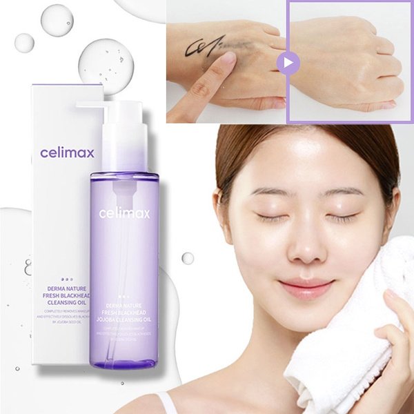 Tẩy trang loại bỏ mụn đầu đen, mụn đầu trắng CELIMAX FRESH BLACKHEAD JOJOBA CLEANSING OIL 150ml