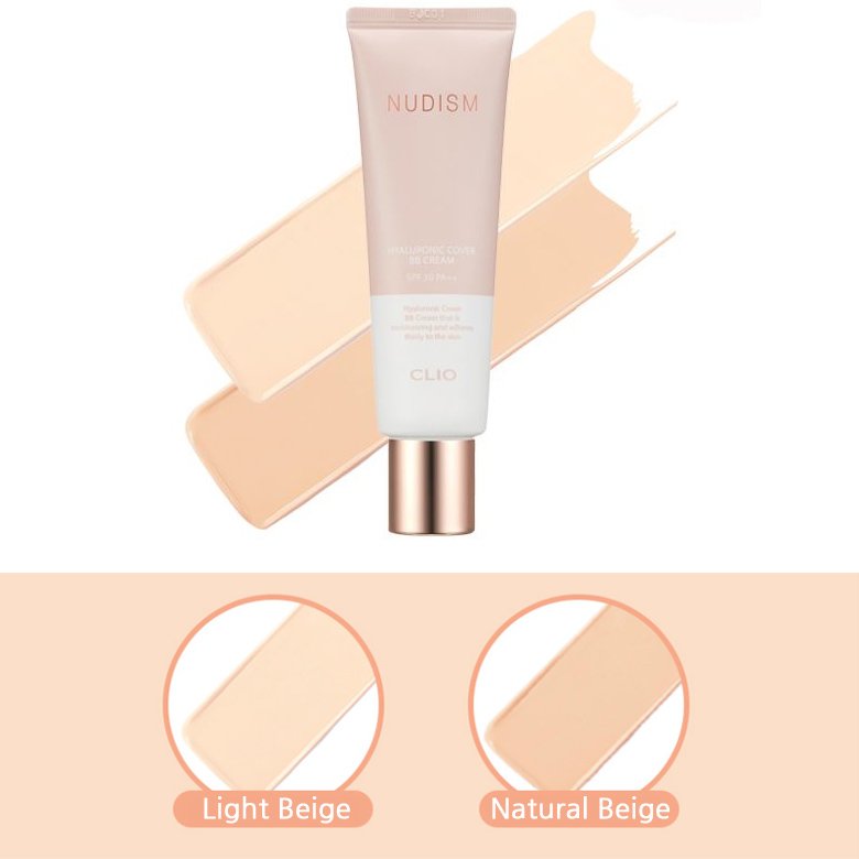 Kem nền CLIO NUDISM Hyaluronic Cover BB Cream #Light Beige 50ml