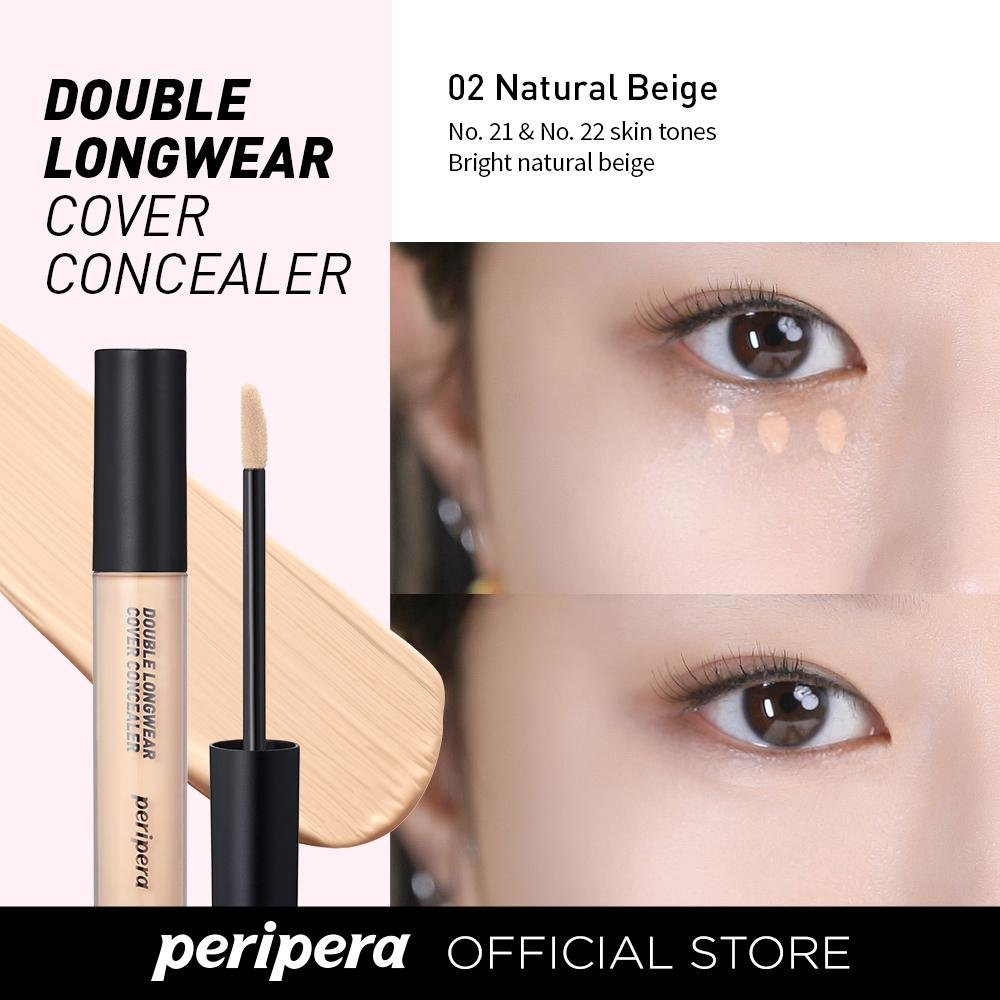 Che khuyết điểm Peripera Double Longwear Cover Concealer # 02 Natural Beige