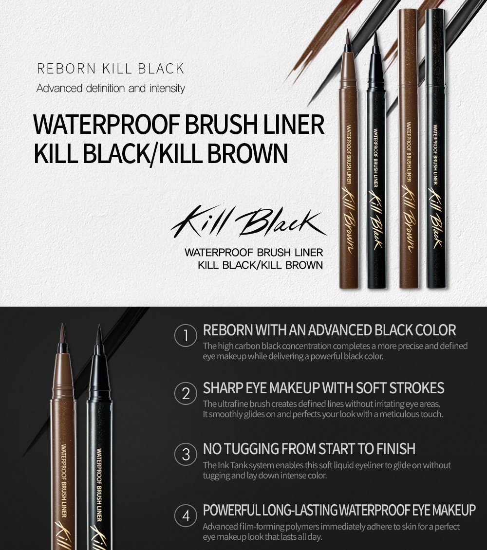 Bút dạ kẻ viền mắt không trôi CLIO Waterproof Brush Liner #Kill Black