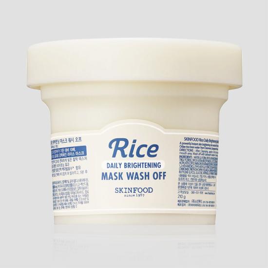 Mặt nạ tẩy tế bào chết, dưỡng mềm mịn da Skinfood Rice Daily Brightening Mask Wash Off 210g