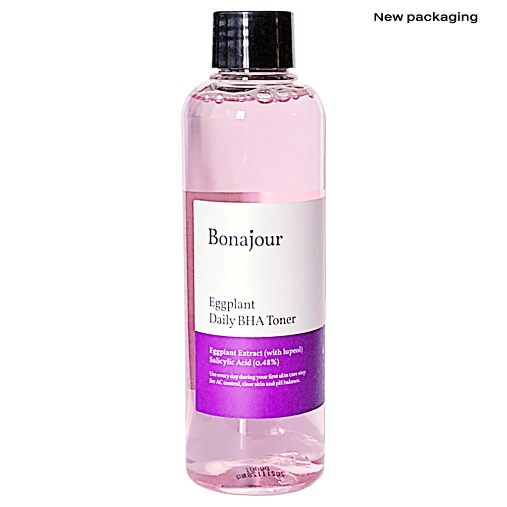 Nước hoa hồng chiết xuất cà tím thuần chay BONAJOUR Eggplant BHA daily toner 205ml