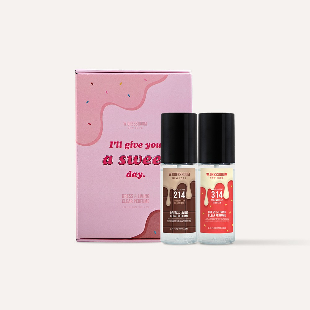 SET quà W.DRESSROOM Dress&Living Clear Perfume(No.214 Hazelnut In Chocolate 70ml+No.314 Strawberry)