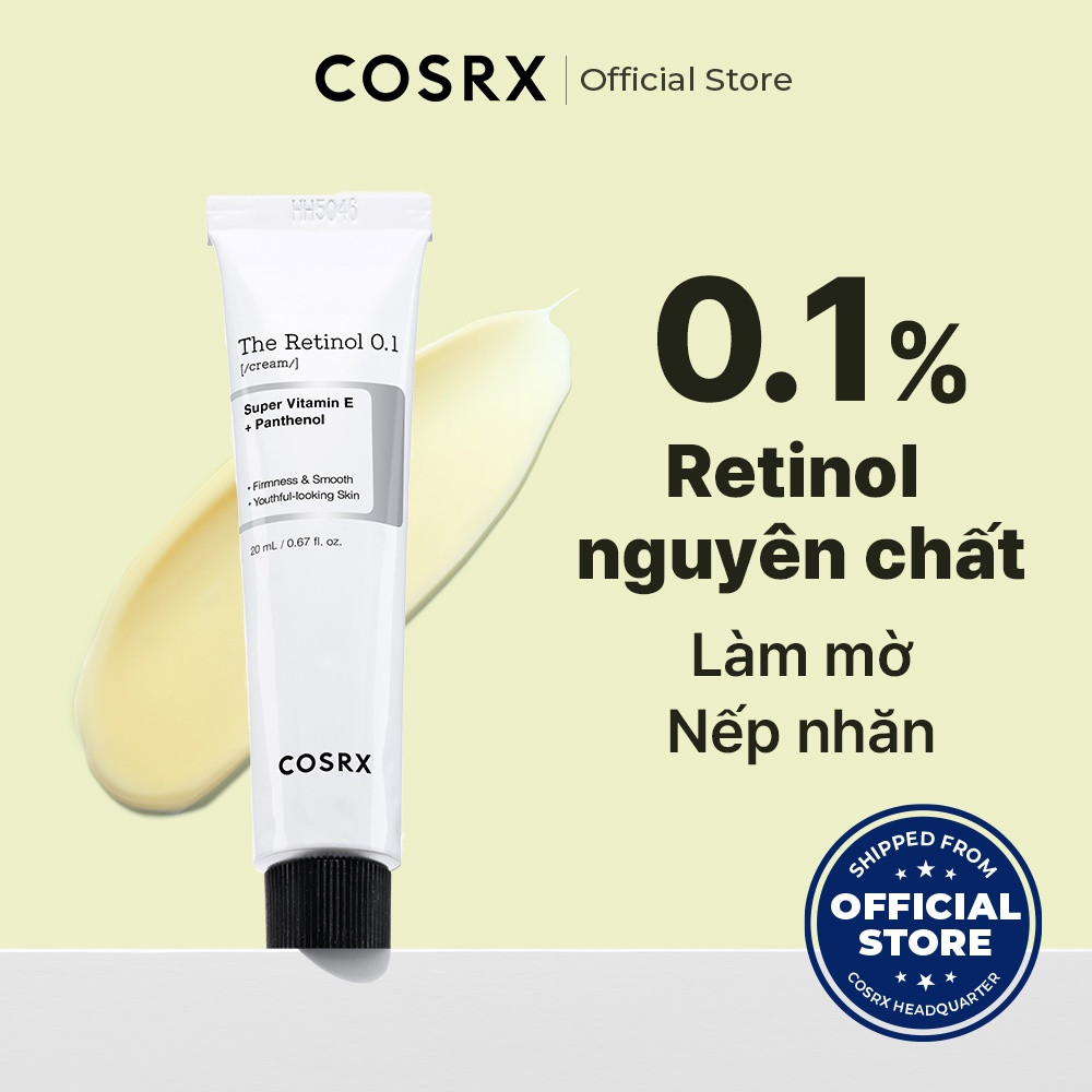 Kem dưỡng da mờ nếp nhăn COSRX The Retinol 0.1 Cream 20ml