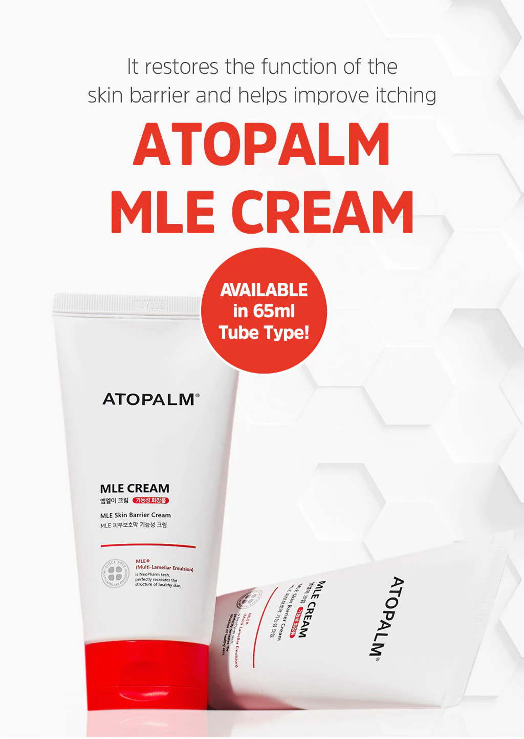 Kem dưỡng da cho da chàm, viêm da cơ địa, khô da cho bé dạng tuýp ATOPALM MLE Cream 65ml tube