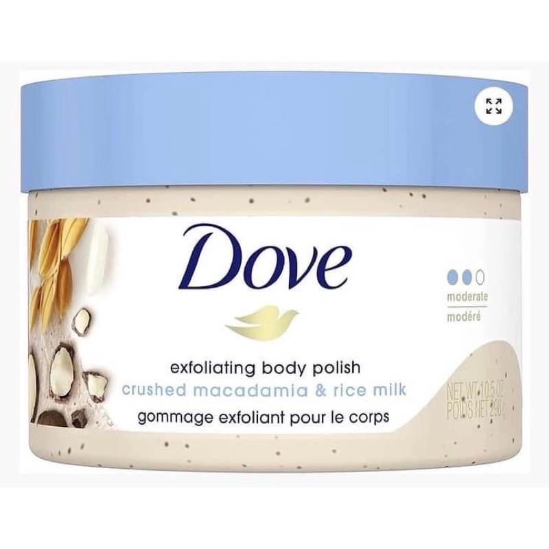 Tẩy tế bào chết body Dove MACCA bản chuẩn Mỹ