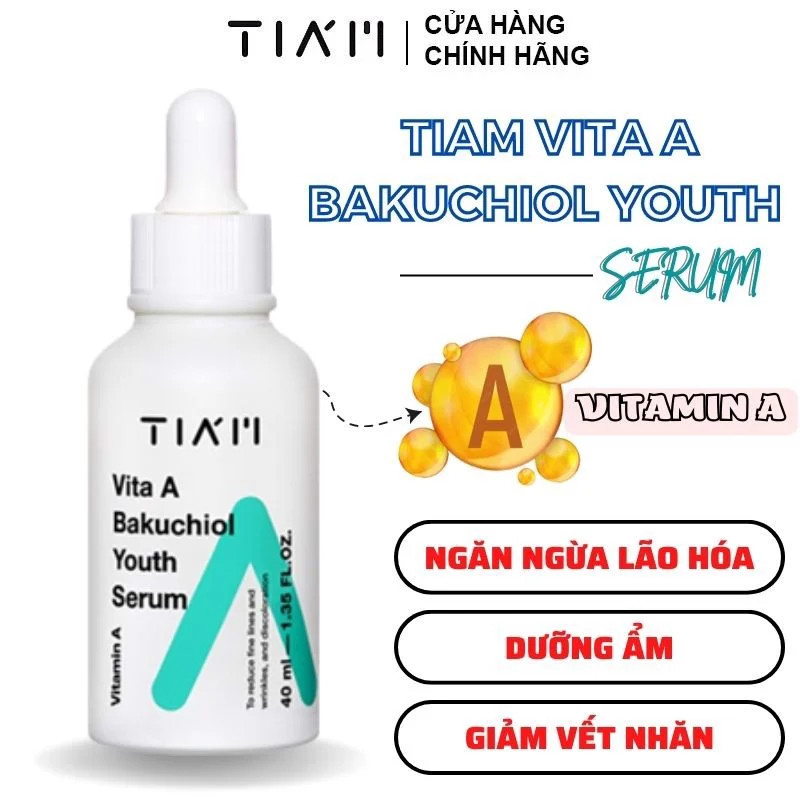 Tinh Chất Dưỡng Ẩm, Ngừa Lão Hóa TIAM Vita A Bakuchiol Youth Serum 40ml