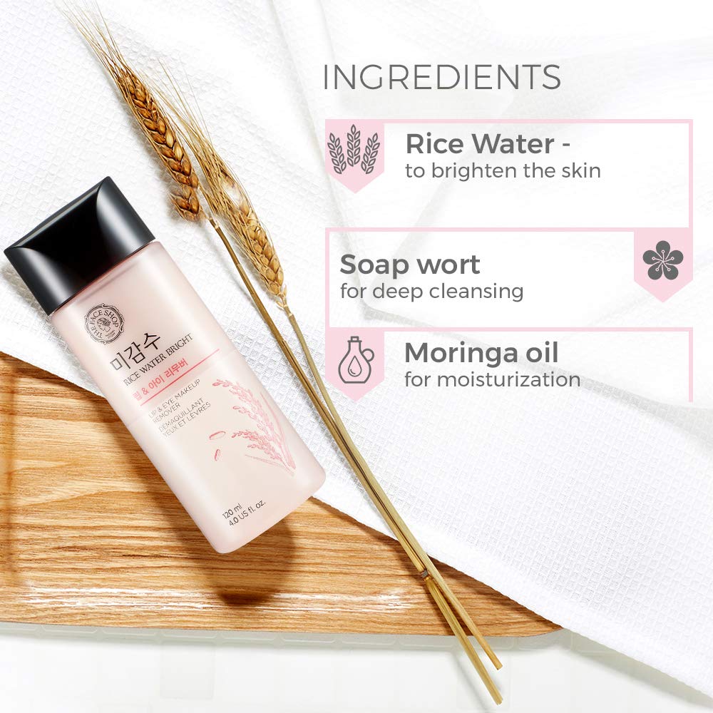 Tẩy trang mắt môi THEFACESHOP Rice Water Bright Lip & Eye Remover