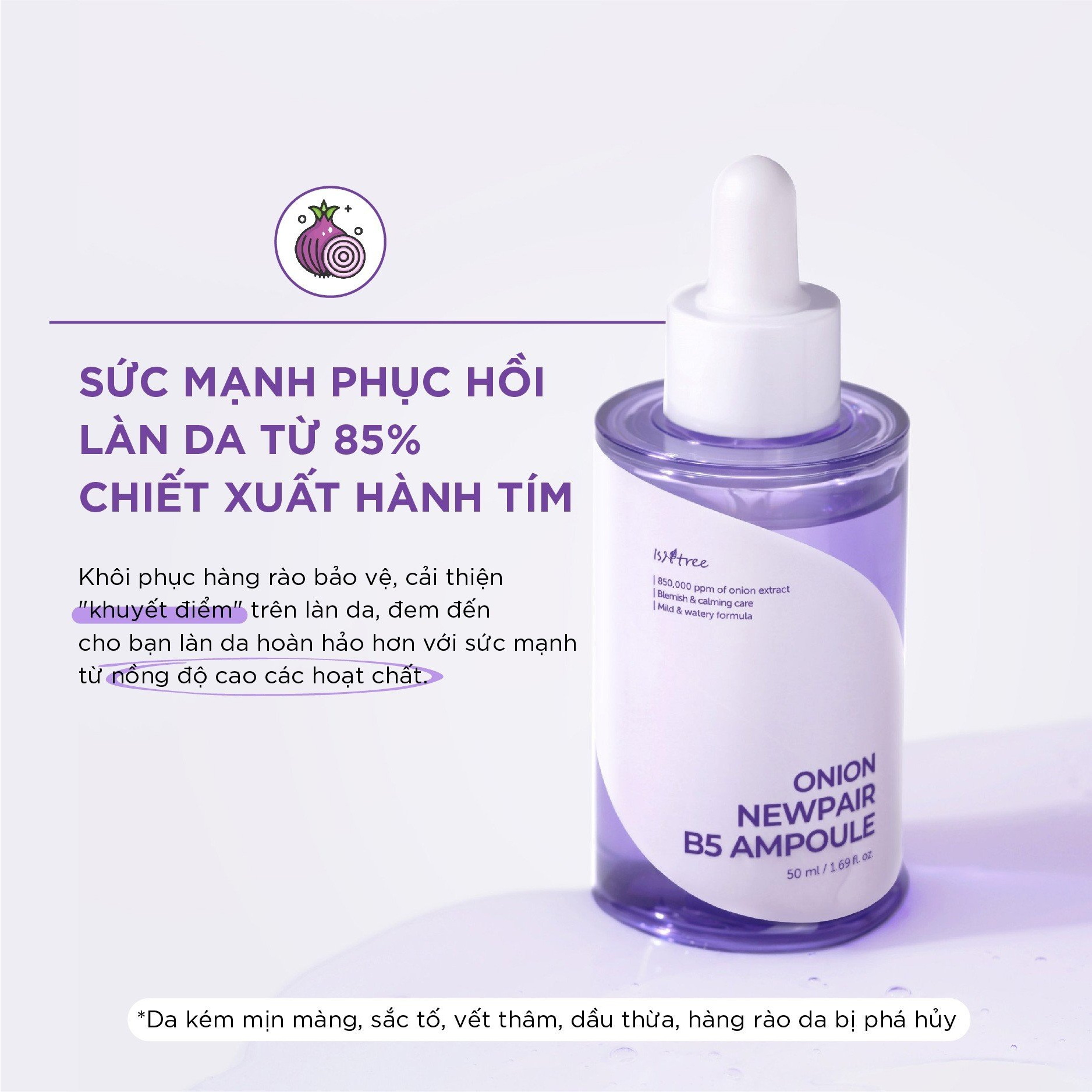 Tinh chất chiết xuất hành tím ISNTREE Onion Newpair B5 Ampoule 50ml