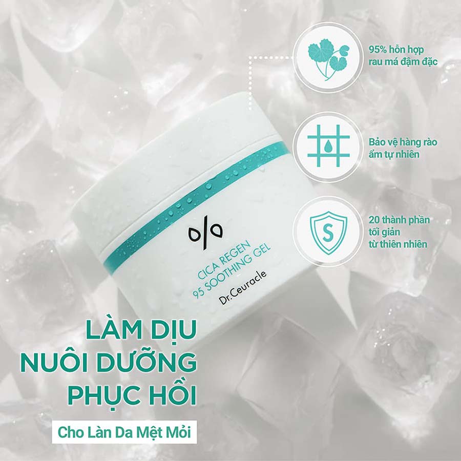 Gel Dưỡng Làm Dịu Da Chiết Xuất Rau Má Dr.Ceuracle Cica Regen 95 Soothing Gel 110g