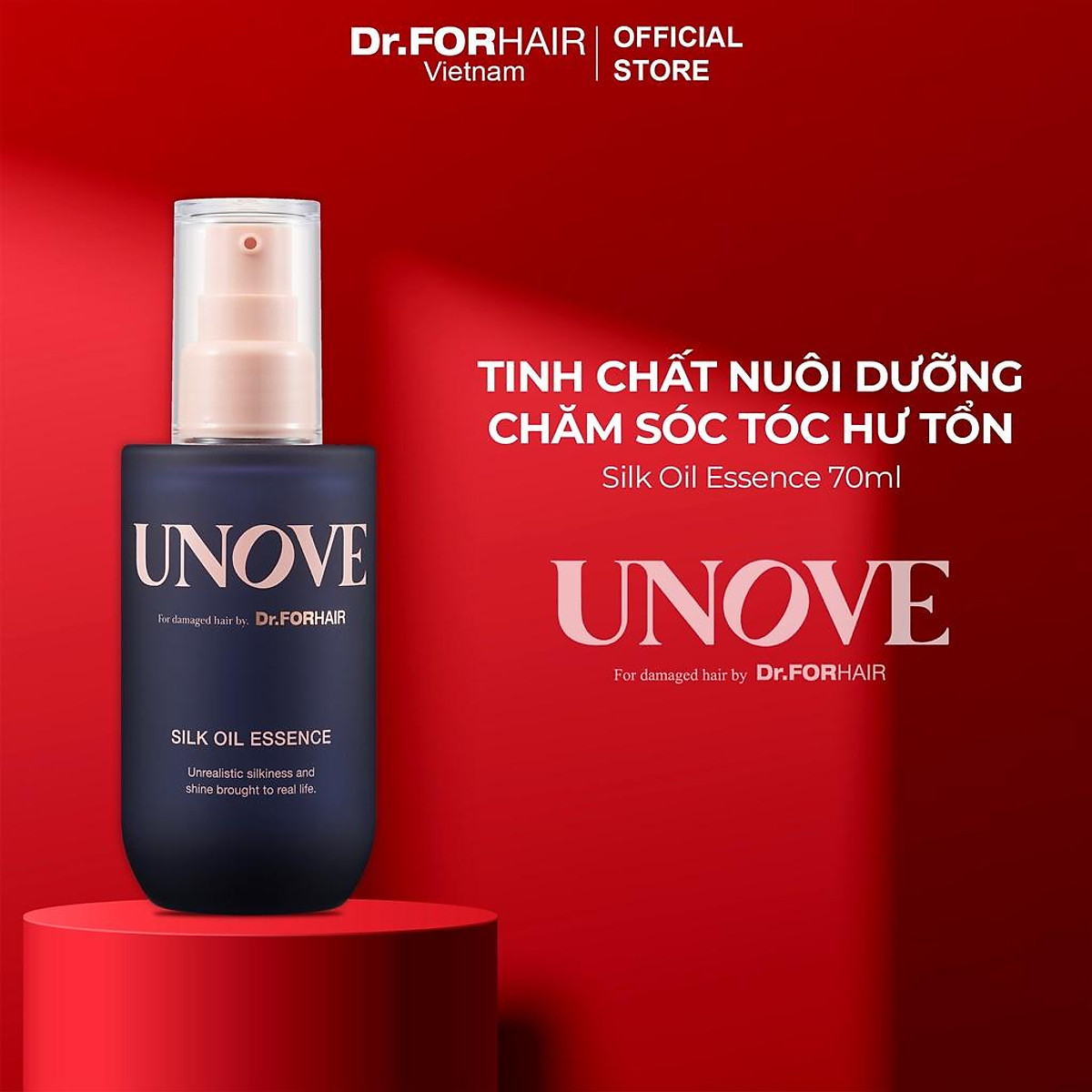 Tinh chất dưỡng tóc chăm sóc tóc khô và hư tổn DR.FORHAIR UNOVE Silk Oil Essence 70ml