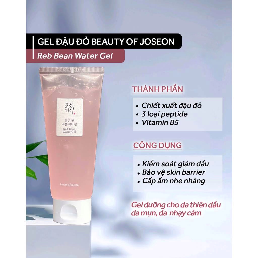 Gel dưỡng cấp nước từ đậu đỏ,se lỗ chân lông giảm dầu thừa Beauty of Joseon Red Bean Water Gel 100ml