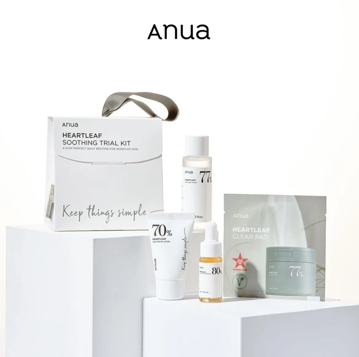 SET mini chăm sóc da ANUA HEARTLEAF SOOTHING TRIAL KIT