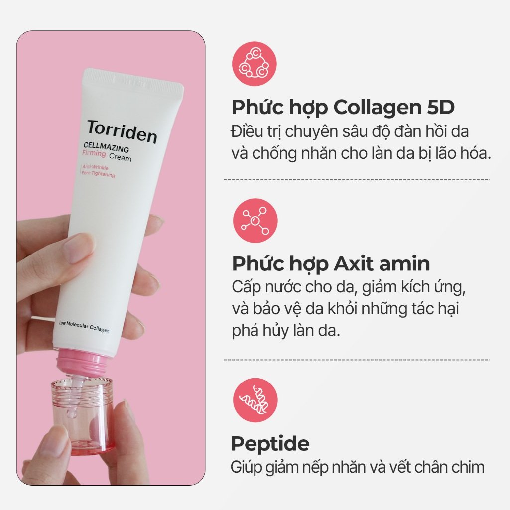 KEM DƯỠNG ẨM SĂN CHẮC DA CHỐNG LÃO HOÁ Torriden Cellmazing Firming Cream 60ml